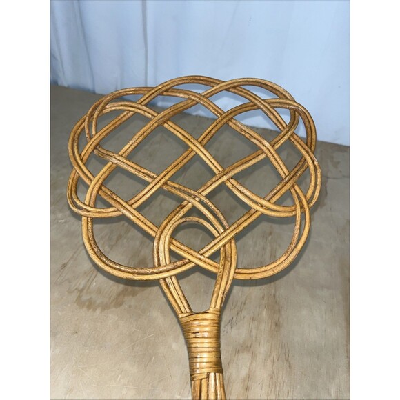 Vtg Rattan Rug Carpet Beater Wicker Decorative Kitchenalia Decorate Wall Hanger - Picture 3 of 6